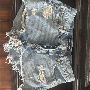 Distressed Denim Shorts